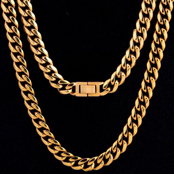18K Gold Miami Cuban Link Chain 10mm – CERES Fine Jewelry