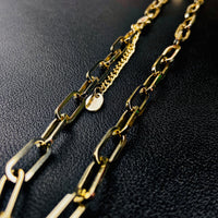 14k Gold Paperclip Chain Necklace