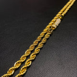 6mm Rope Chain Iced Lock - 14k